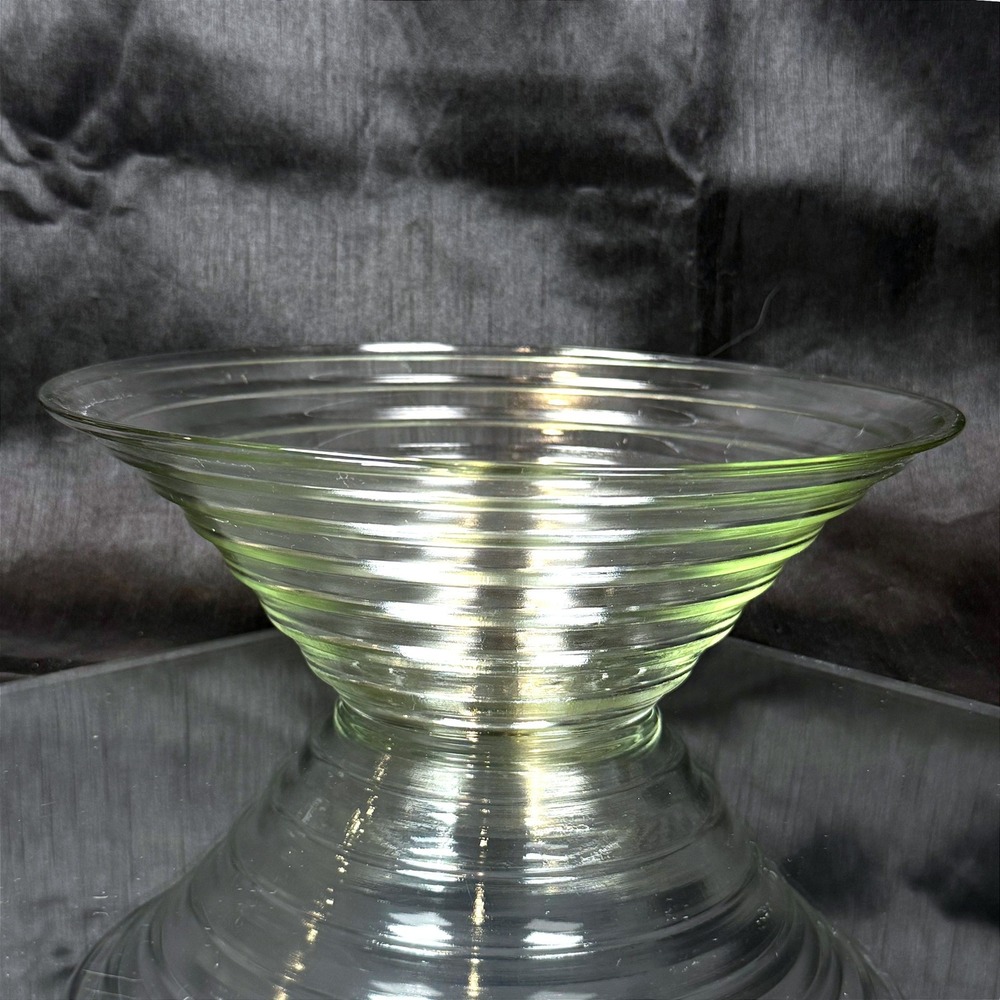 Vintage Pilgrim Glass Art Deco 10" Centerpiece Bowl Concentric Stacked Circles